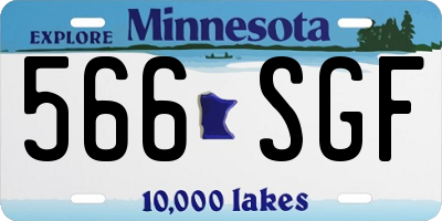 MN license plate 566SGF