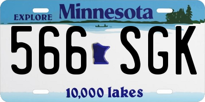 MN license plate 566SGK
