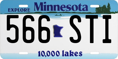 MN license plate 566STI