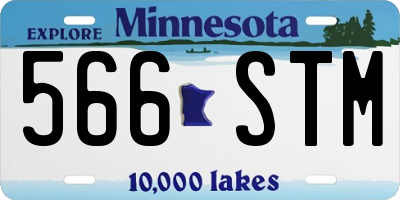 MN license plate 566STM