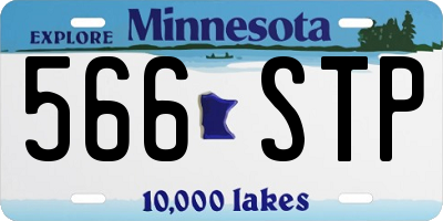 MN license plate 566STP