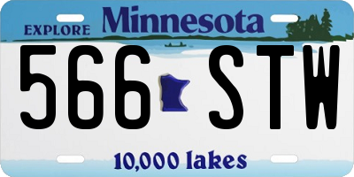 MN license plate 566STW