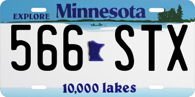 MN license plate 566STX