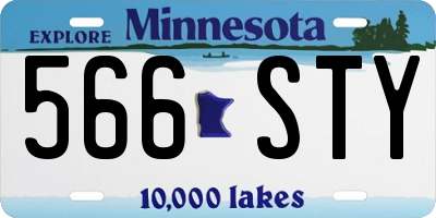 MN license plate 566STY