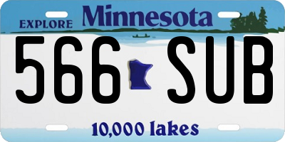 MN license plate 566SUB