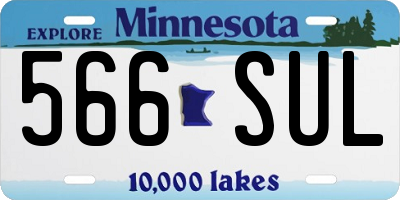 MN license plate 566SUL