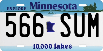 MN license plate 566SUM