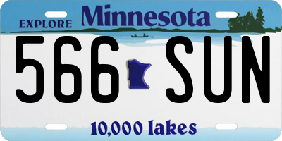 MN license plate 566SUN