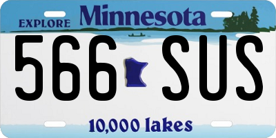 MN license plate 566SUS