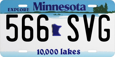 MN license plate 566SVG