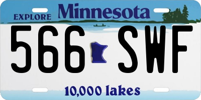 MN license plate 566SWF