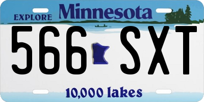 MN license plate 566SXT