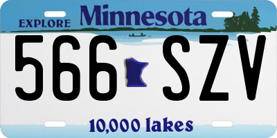 MN license plate 566SZV