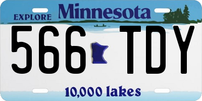 MN license plate 566TDY