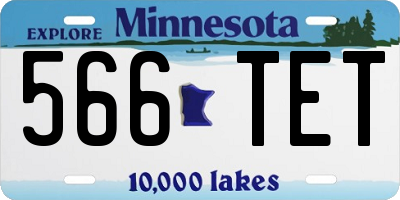 MN license plate 566TET
