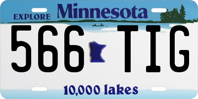 MN license plate 566TIG