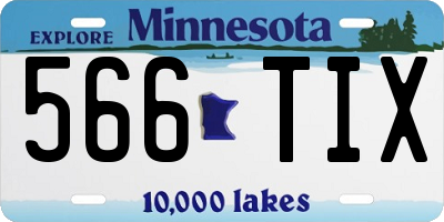 MN license plate 566TIX