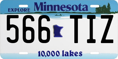 MN license plate 566TIZ