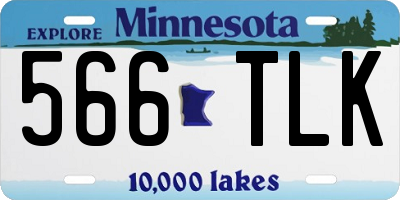 MN license plate 566TLK