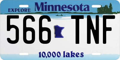 MN license plate 566TNF