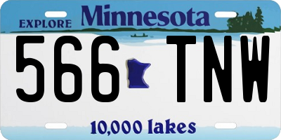MN license plate 566TNW