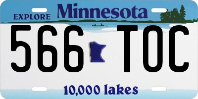 MN license plate 566TOC