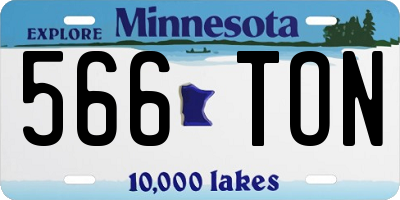 MN license plate 566TON