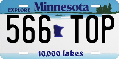 MN license plate 566TOP