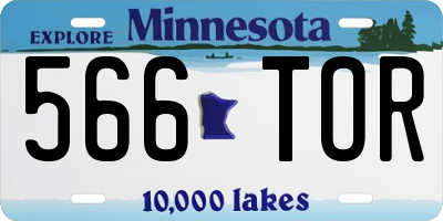 MN license plate 566TOR