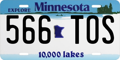 MN license plate 566TOS
