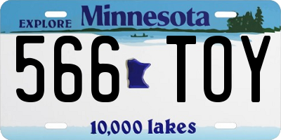 MN license plate 566TOY