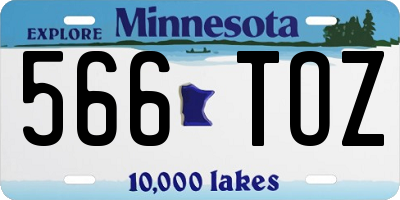 MN license plate 566TOZ