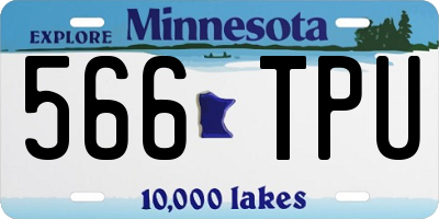 MN license plate 566TPU