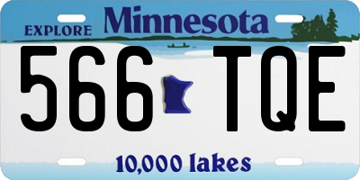 MN license plate 566TQE