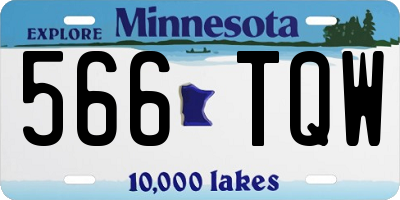 MN license plate 566TQW