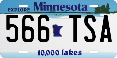 MN license plate 566TSA