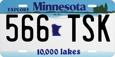 MN license plate 566TSK