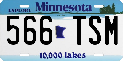 MN license plate 566TSM