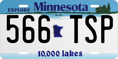 MN license plate 566TSP