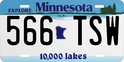 MN license plate 566TSW