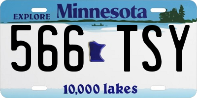 MN license plate 566TSY