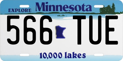 MN license plate 566TUE