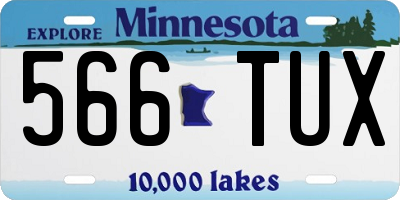 MN license plate 566TUX
