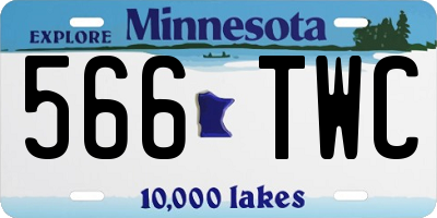 MN license plate 566TWC
