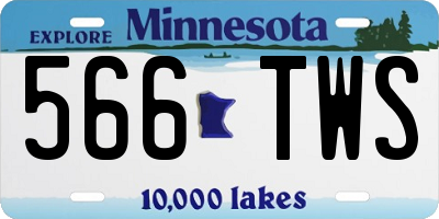MN license plate 566TWS