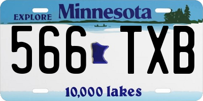 MN license plate 566TXB