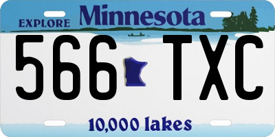 MN license plate 566TXC