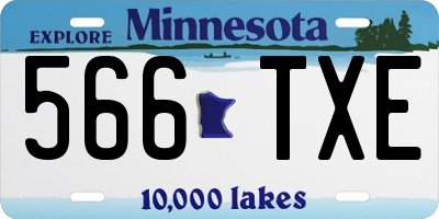 MN license plate 566TXE