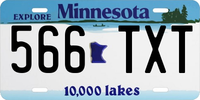 MN license plate 566TXT