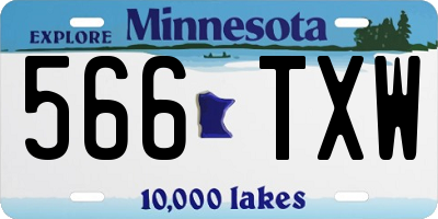 MN license plate 566TXW